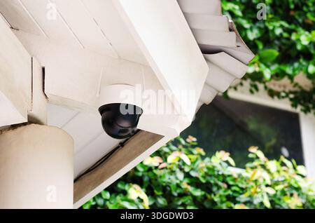 Security camera installed at home. Stock Photo