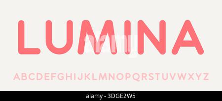 Typography modern rounded sans serif alphabet font design. Minimal branding identity concept geometric clean contemporary vector font Stock Vector