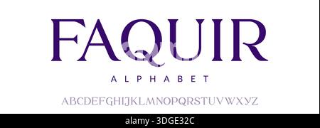 Alphabet elegant serif typography font design. Luxury branding uppercase lettering classic modern display. Premium identity Stock Vector