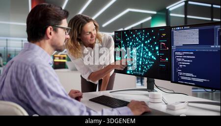 Meeting With Machine Learning Engineers At Data Security Training Center. Stock Photo