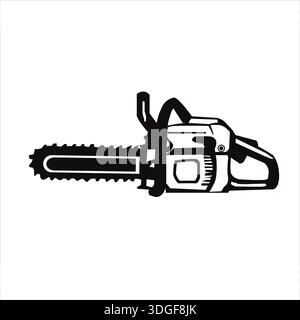 Stylized chainsaw silhouette vector icon Stock Vector