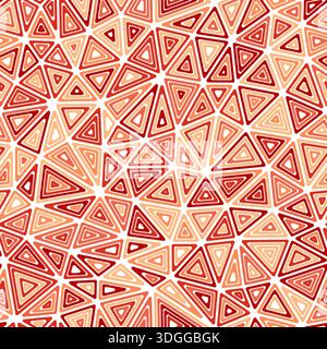 Abstract pattern of triangles. Medium shape size. Multiple repeated inner triangles. Mono tone colored style. Repeatable pattern. Stock Vector