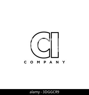 Trendy letter C and I, CI logo design template. Minimal monogram initial based logotype for company identity. Stock Vector