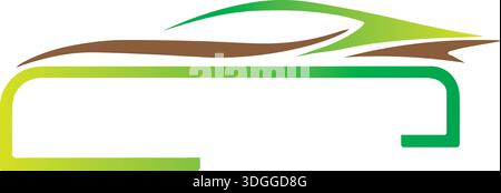 green leafs and hybrid car logo icon design pro vector Stock Vector