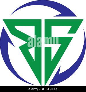 bs circle logo design simple round logo design pro vector Stock Vector