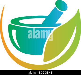 homeopathy logo circle modern green natural treatment simple icon design idea Free Vector Stock Vector