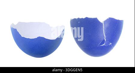 Cracked dyed Easter egg on white background Stock Photo