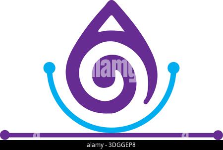 Initial Q monogram alphabet with water drop in a spiral. Waterdrop logo design vector template. Font emblem. Modern vector logo Stock Vector
