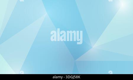 Abstract light blue polygon vector pattern background with color gradient. Bright and vibrant 3D triangular low poly style background with copy space. Stock Photo