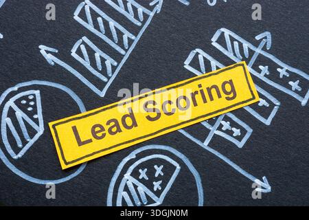 Lead scoring with chart symbolizing sales prioritization. Stock Photo
