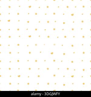 Seamless cute small scale yellow stars fabric design pattern Stock Vector