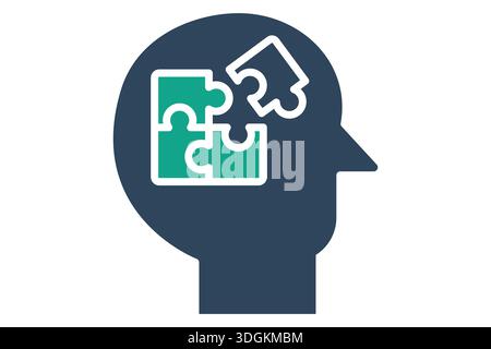 Problem solving icon. solid icon style. icon related to combining unique ideas. creativity elements vector illustration Stock Vector