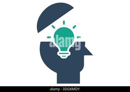 Mind icon. solid icon style. icon related to creative idea. creativity elements vector illustration Stock Vector