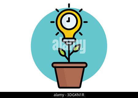 Long term icon. colored outline icon style. icon related to growth. creativity elements vector illustration Stock Vector