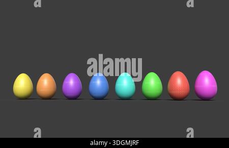 easter day eggs colorful happy easter day eggs colorful april month bunny springtime season funny enjoy festival eggs easter eggs colorful group set h Stock Photo