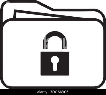 Locked file, folder, confidential icon vector image. Can also be used for banking, finance, business. Suitable for web apps, mobile apps and print med Stock Vector