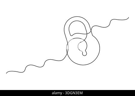 Shield and key security concept continuous one line drawing minimalist style Stock Vector