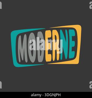 Soft rounded rectangle label with a skewed shape and two colored side accents in teal and gold on dark background. Stock Vector