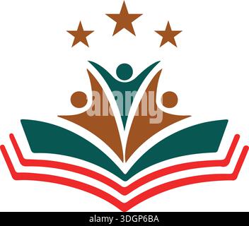 man learn logo book logo design unique design vector modern logo - Copy Stock Vector