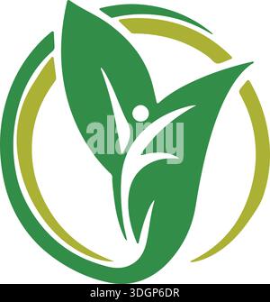 man Leaf ecology logo and vector design Stock Vector