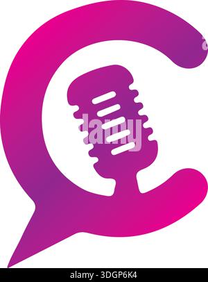 Microphone on circle Audio Streaming Creative Icon Design Pro Vector Stock Vector