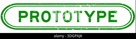 Grunge green prototype word rubber seal stamp on white background Stock Vector