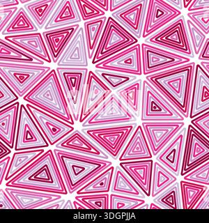 Triangles pattern geometric design. Multiple repeated inner triangles. Large shape size. Multicolored style. Seamless pattern. Vibrant vector tiles. Stock Vector
