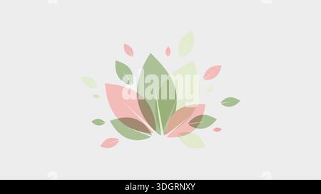 Basic leaf and petal shapes arranged in light composition vector. Abstract botanical background with minimalist floral elements and soft style. Stock Vector