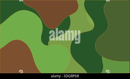 Gradient blobs in moss lime and earth brown vector. Abstract organic background with soft liquid shapes and natural forest color aesthetic. Stock Vector