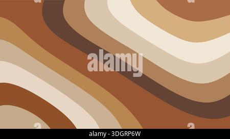 Flat shapes layered in tan brown and cream vector. Abstract earthy background with minimalist organic cutouts and warm neutral paper style. Stock Vector