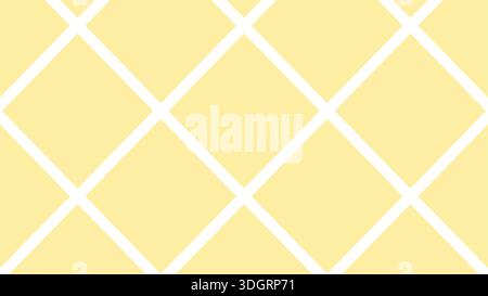 Diamond pattern in baby yellow and white vector. Abstract geometric background with minimalist harlequin grid and soft elegant pastel style Stock Vector