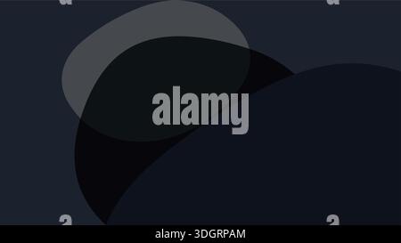 Minimal dark shapes in navy black and gray vector. Abstract geometric background with elegant layered shadows and modern masculine aesthetic. Stock Vector