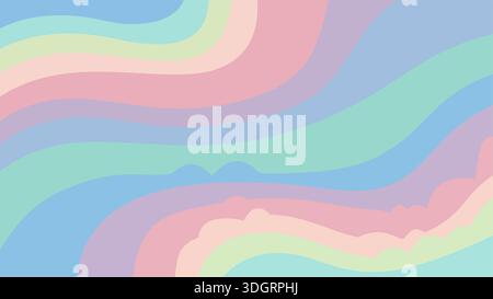 Pastel curved line grids with paper-cut layer accents vector. Abstract geometric background with soft textured waves and modern 3D depth. Stock Vector