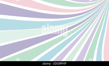 Pastel curved lines forming abstract radial waves vector. Soft minimalist background with elegant flowing sunburst and circular wave motion. Stock Vector
