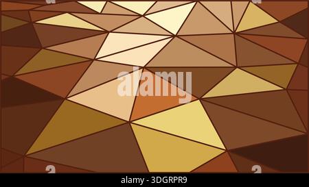Warm copper brown and gold polygon mosaic vector. Abstract geometric low poly background with metallic triangles and luxury crystal texture. Stock Vector
