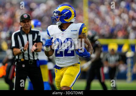 Los Angeles Rams running back Kyren Williams (23) reacts to his ...