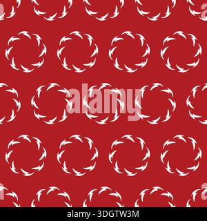 Circle Bolt Seamless Pattern om red Background Stock Vector