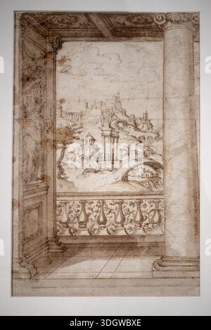 Antique Architectural drawings Stock Photo