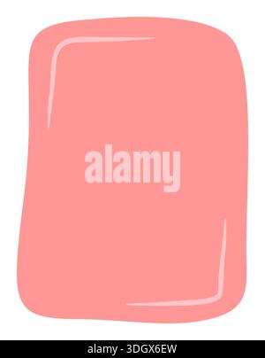 Pink Hand Drawn Wavy Sticker Frame Stock Vector