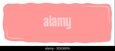 Pink Wavy Hand Drawn Sticker Banner Stock Vector
