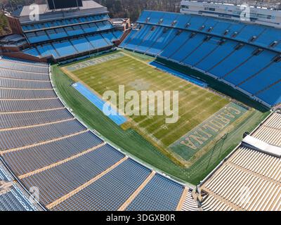 An aerial view of Kenan Stadium in Chapel Hill shows the historic UNC ...