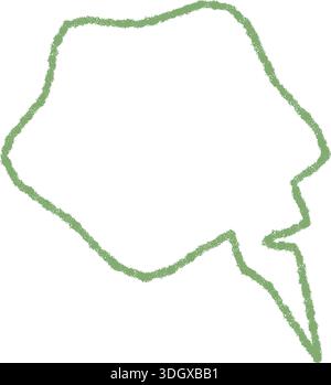 Green Chalk Squiggle Speech Bubble Outline Stock Vector