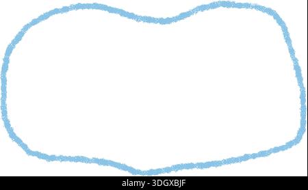 Wavy Blue Crayon Text Box Outline Stock Vector