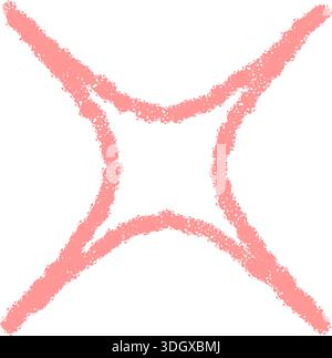 Festive Burst Crayon Firework Star Outline Stock Vector
