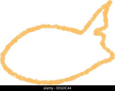 Crayon Squiggle Speech Bubble Outline Stock Vector