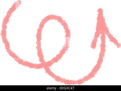 Hand Drawn Crayon Spiral Arrow Icon Stock Vector