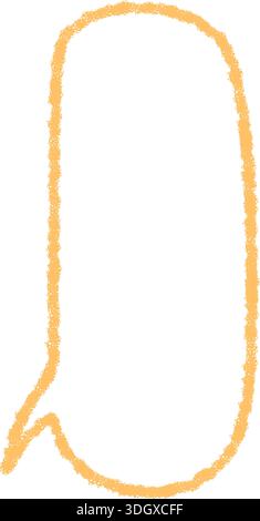 Hand Drawn Orange Crayon Speech Bubble Stock Vector