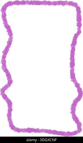 Handdrawn Chalk Squiggle Rectangle Frame Stock Vector