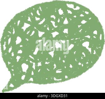 Green Fluid Crayon Scribble Speech Bubble Stock Vector