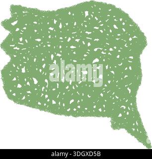 Green Wavy Crayon Scribble Speech Bubble Stock Vector
